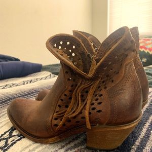 Shyanne Leather Fringe Booties